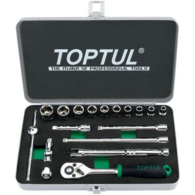 Набір інструментів Toptul дюймових 1/4" 18од. 3/16"-9/16" (GCAD1811) Вінниця - фото 1
