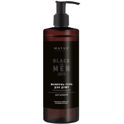 Гель для душа Mayur Black For Men 3 в 1 Парфюмированный для мужчин 500 мл (4820230955002) Винница - изображение 1