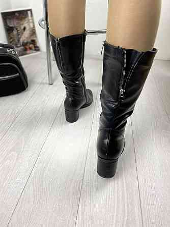 Чоботи жіночі Odzi чорні натуральна шкіра зима висота 27,5см размер 36 (2214) Коломия