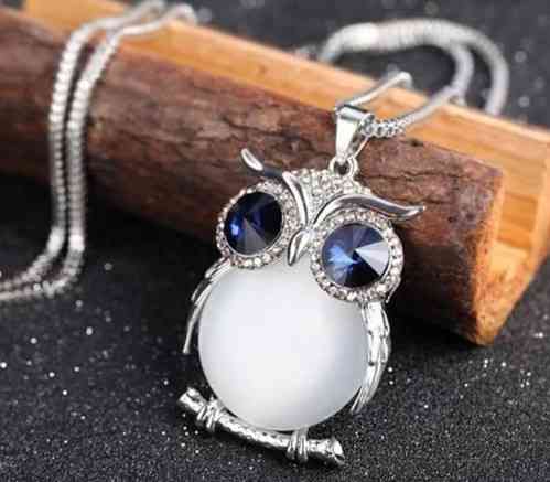 Подвеска Сова с цепочкой женская 70 см разноцветный Киев