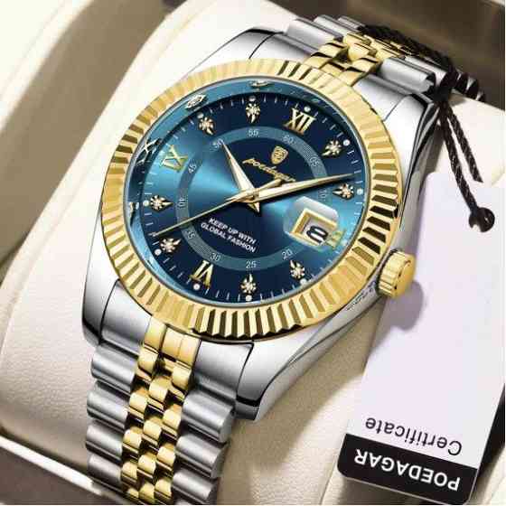 Мужские наручные часы Poedagar Dublin (Серебристые с золотистым) Киев