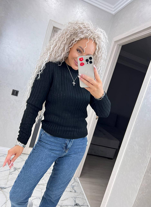 Женский модный вязаный свитер однотонный..42-48р Київ - фото 6