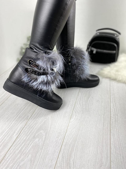 ITTS Угги жіночі ITTS чорні натуральна шкіра висота 13 см (3016-8) 36р.37р. Коломия - фото 7