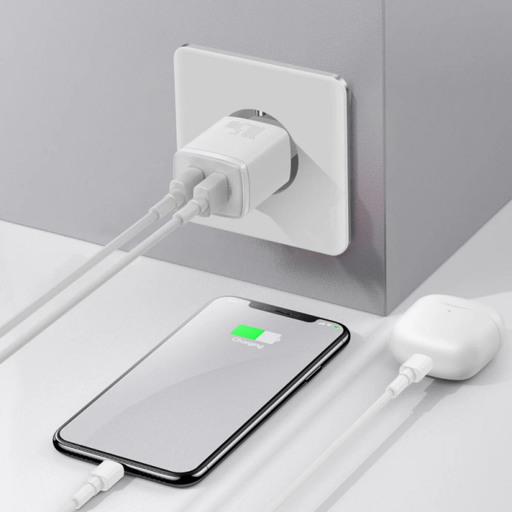Мережевий зарядний пристрій Baseus Compact Charger 2U 10.5W EU White Киев - изображение 5