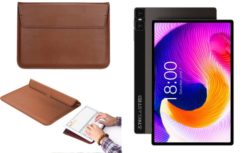 Чехол-конверт VitoCase для Teclast T45HD, с функцией подставки для планшета Коричневый Киев - изображение 1