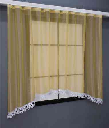 Кухонная арка VR-Textil № 000к с макраме желтый с белым 260х150 см (51-207) Киев