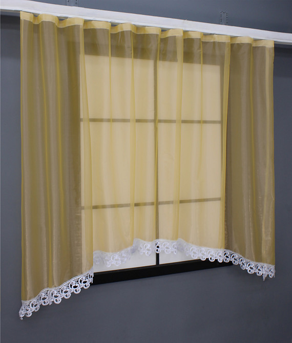 Кухонна арка VR-Textil № 000к з макраме жовтий з білим 260х150 см (51-207) Київ - фото 2