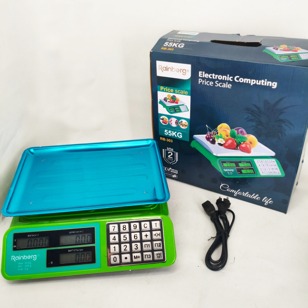 Весы товарные до 50 кг Rainberg, Электро весы напольные для торговли торговые бытовые до 50 кг UH-66 Львов - изображение 4