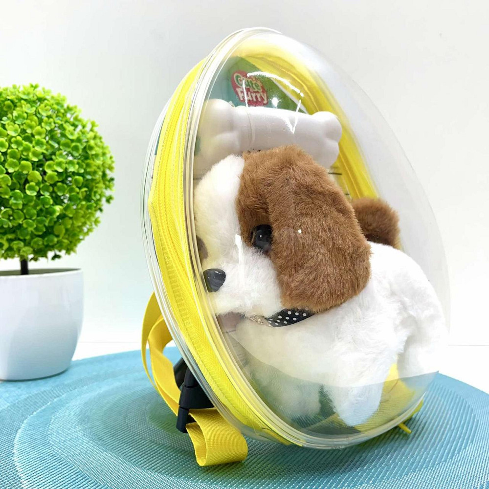 Собачка інтерактивна ходить видає звуки ворушить хвостиком у рюкзаку Білий з коричневим (777-23B) Чернигов - изображение 5