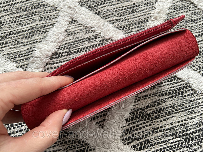 Стильный женский кошелек купюрник красного цвета из натуральной кожи PS Leather Киев - изображение 5