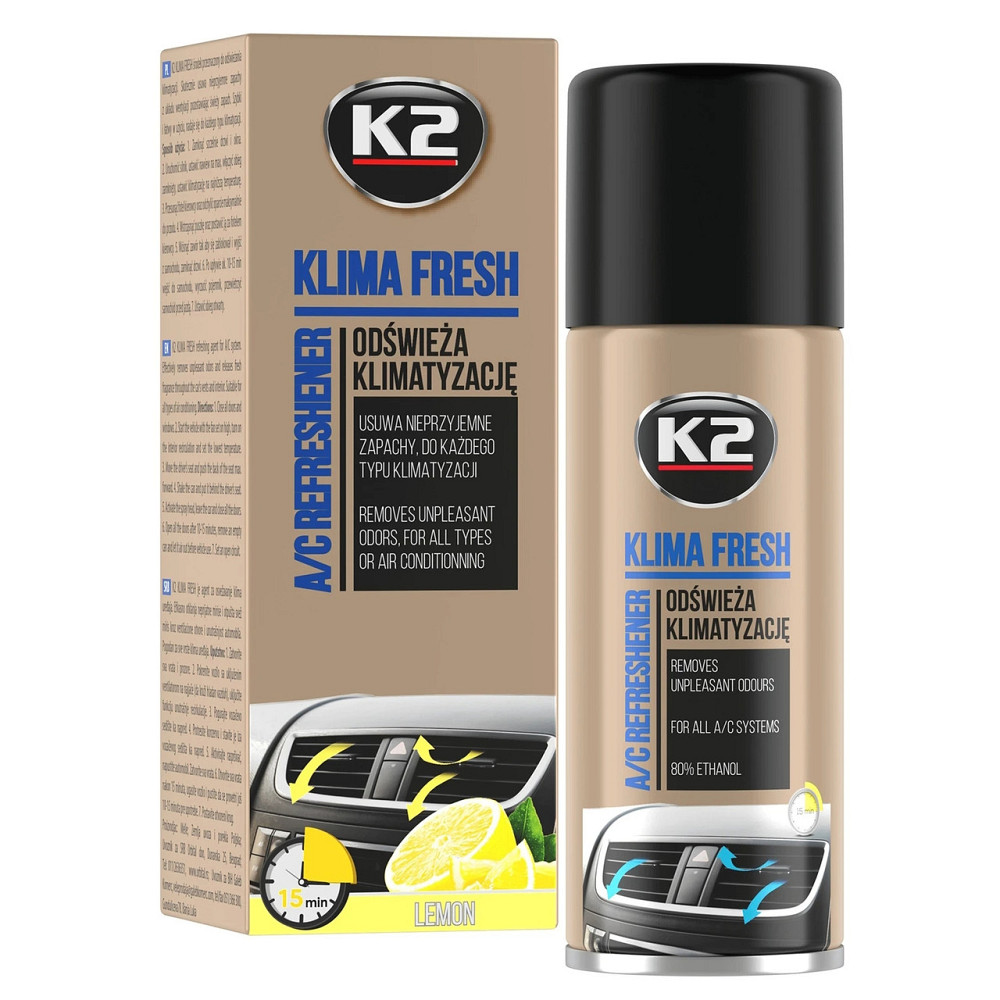 Очисник системи кондиціонування K2 Klima Fresh Лимон 150 мл (K222) Одеса - фото 1