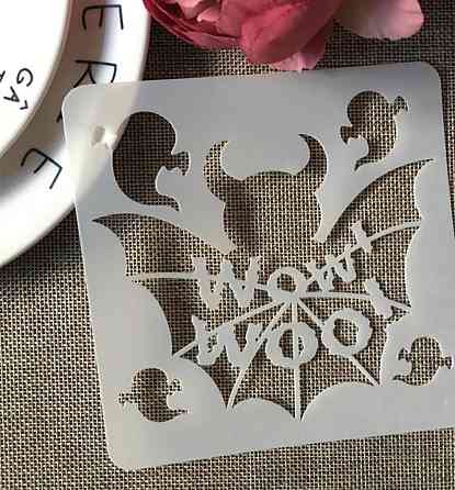 Трафарет на Хеллоуин Летучая мышь 13 на 13 см серый Киев