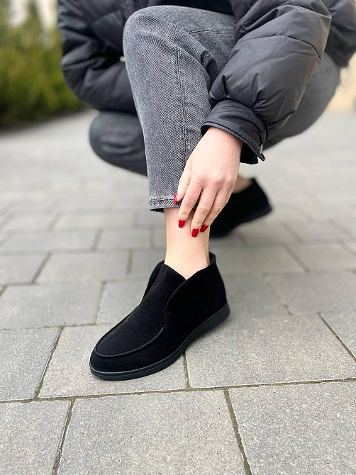 Лофери жіночі GREMMY чорні натуральна замша (207/1) 36 Коломия - фото 1