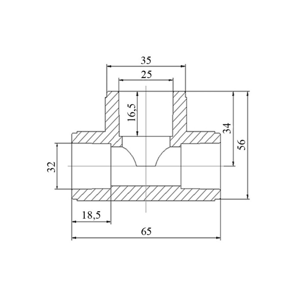 Трійник PPR Blue Ocean "Білий" 32х25х32 редукційний Київ - фото 2