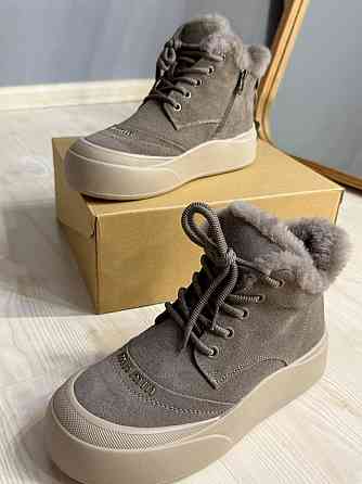 Черевики жіночі Hengji 677-3 замшеві високі кеди на хутрі бежеві, 37, 23,5 см Київ