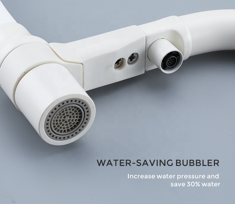 Кухонний змішувач Koer KB-72006-03 для питної води білий з підставкою (KR3381) Чернівці - фото 4