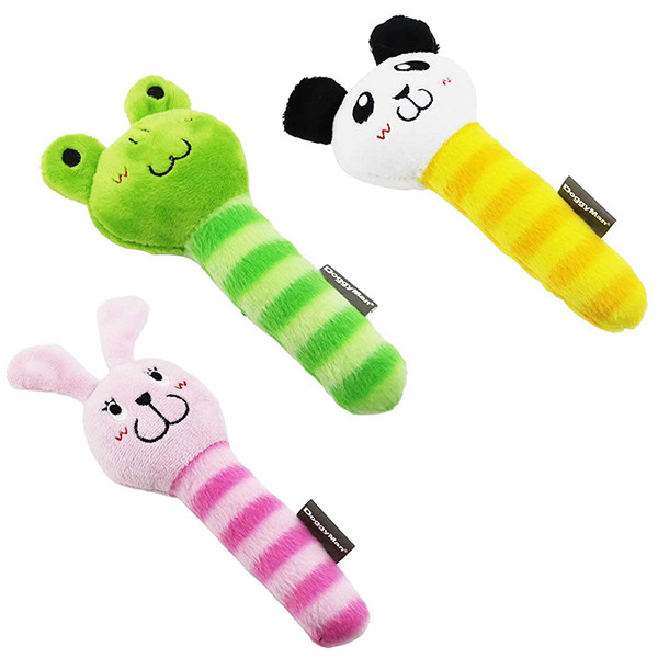 DoggyMan Stick Animals ДОГГІМЕН СТІК ЗАЄЦЬ ЖАБКА ПАНДА м’яка іграшка з пищалкою для собак Київ - фото 1