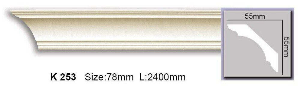 Карниз гладкий поліуретановий Harmony K 253 Дніпро - фото 1