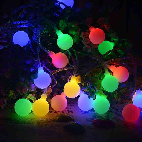 Світлодіодна новорічна гирлянда 100 LED, 3 м, кольорова шарики Київ