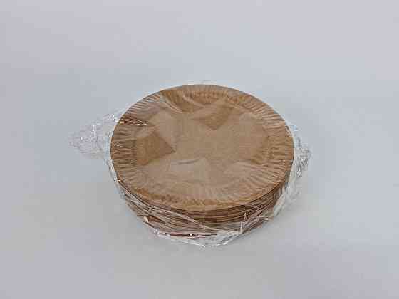 Одноразові тарілки паперові діаметр 210 мм КРАФТ (100 шт.) Харків