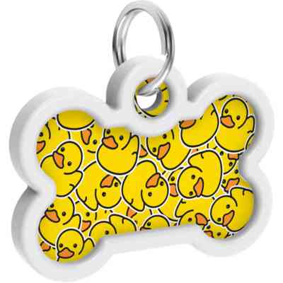 Адресник для тварин WAUDOG Smart ID з QR паспортом "Качечки", кістка 40х28 мм (0640-0204) Вінниця