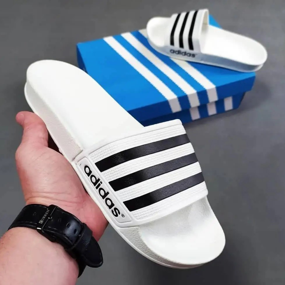 Чоловічі Білі Шльопанці Adidas Сланці Тапочки Адідас (розміри: 41,42,44,45) Дніпро - фото 1
