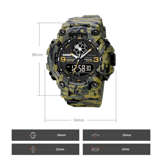Мужские армейские наручные часы Skmei 1818 Камуфляж Киев