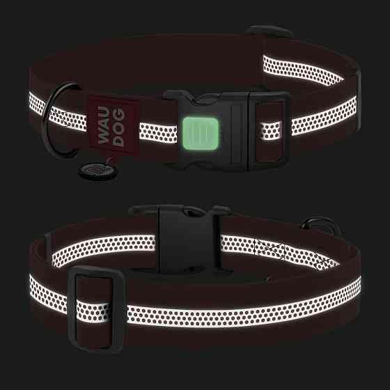 Ошейник для собак водостойкий WAUDOG Waterproof с QR паспортом, светоотражающий, пластиковый фастекс, XXL, Ш 40 мм, Длин 46-70 см, оранжевый Киев