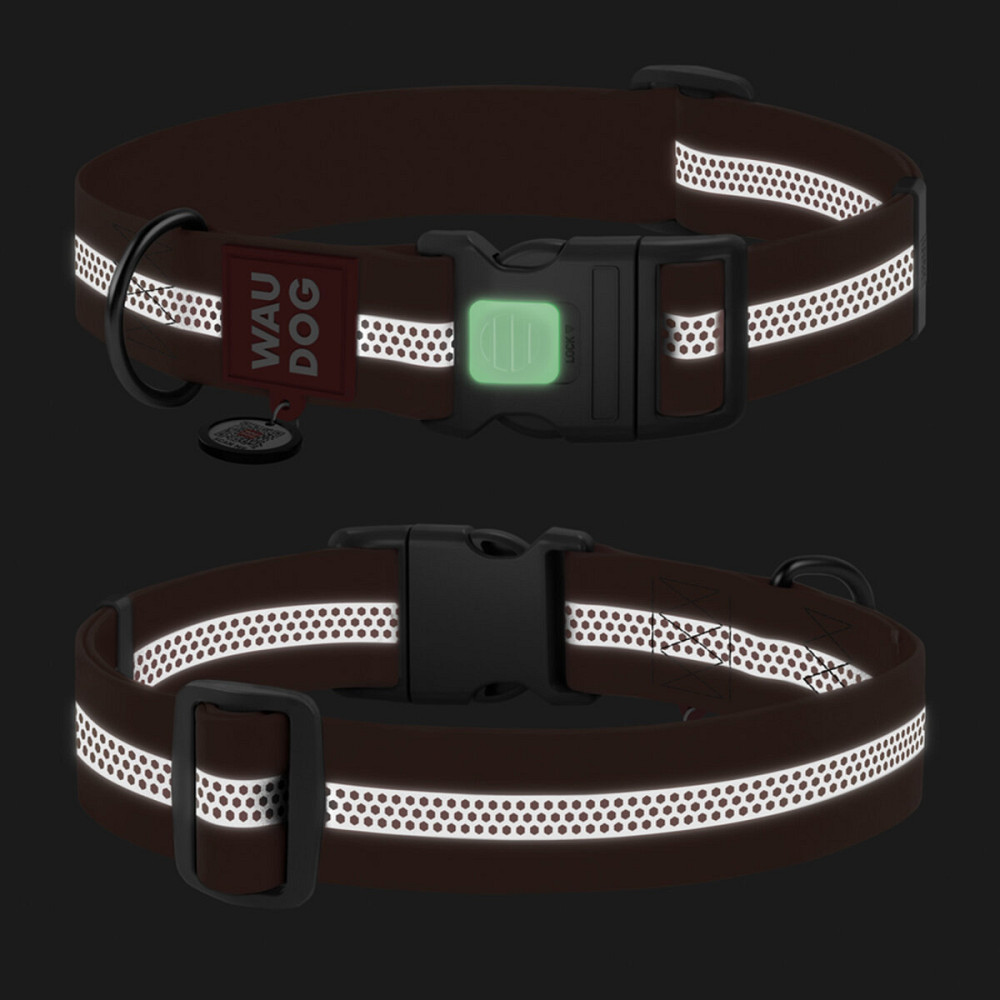 Ошейник для собак водостойкий WAUDOG Waterproof с QR паспортом, светоотражающий, пластиковый фастекс, XXL, Ш 40 мм, Длин 46-70 см, оранжевый Киев - изображение 3
