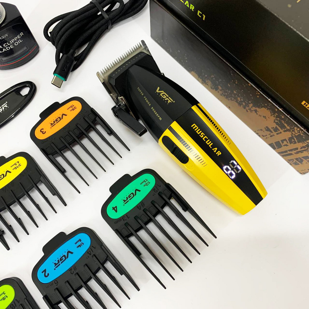 Машинка для стрижки волосся з регульованою довжиною VGR, Машинка для стрижки з потужним акумулятором HR-42 Львів - фото 16