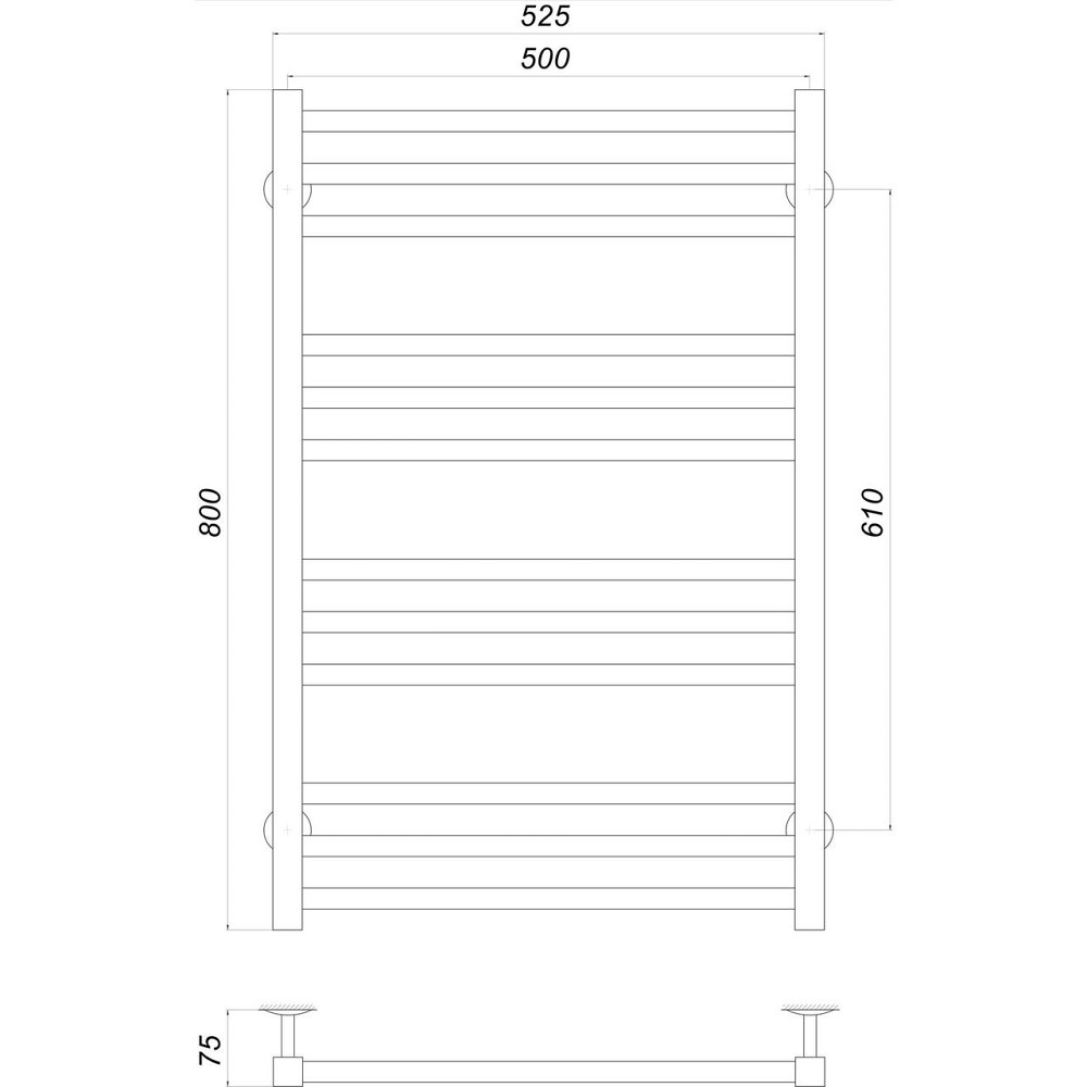 Полотенцесушитель UNIO MS W 800-500-12 Модена вода (000022544) Киев - изображение 4