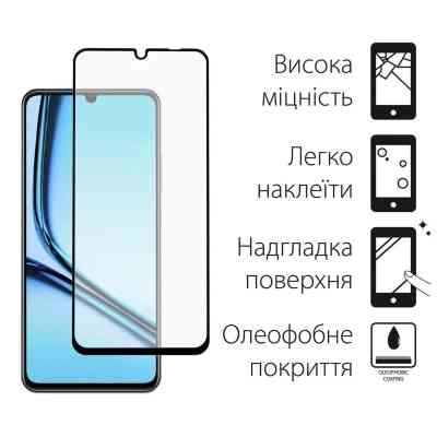 Стекло защитное Dengos Ful Glue Realme Note 50 (black) (TGFG-371) Винница
