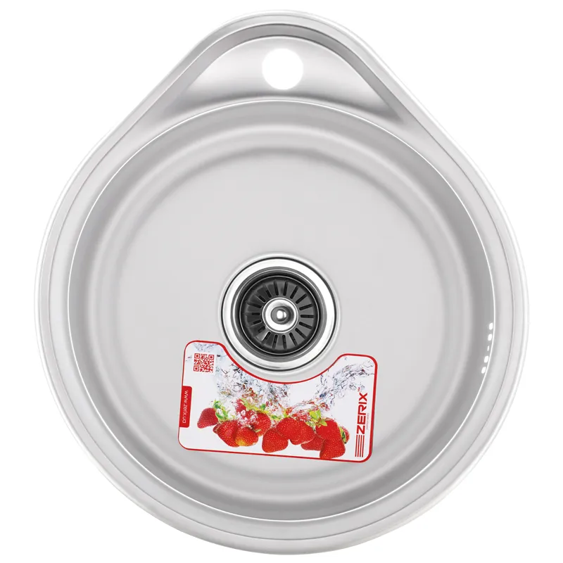 Кухонна мийка Zerix Z4843-06-160E Satin з ергономічним дизайном Харків - фото 1