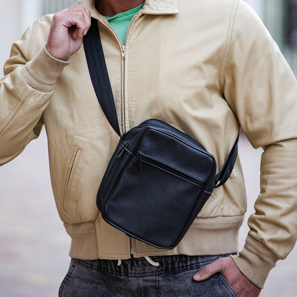 Набор 2 В 1! Сумка + Фонарь! Качественная мужская сумка из натуральной кожи + Тактический фонарь POLICE BL-X71-P50 WG-17 Львов - изображение 18