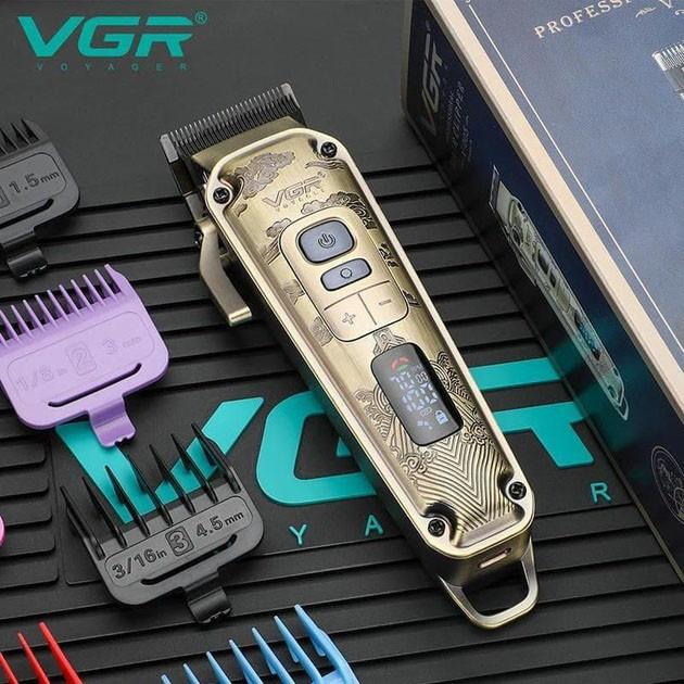 Машинка для стрижки волос с мощным мотором VGR V-005, Электрическая машинка для стрижки с насадками OZ-13 Львов - изображение 13