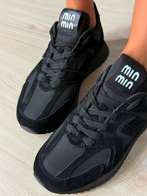 Кроссовки женские Hengji M-1 замшевые комбинированные с текстилем демисезонные черные, 37, 24 см Киев - изображение 5