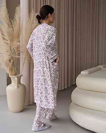 Комплект-тройка для дома для беременных со штанами - цветочки Nicoletta 7391 Киев