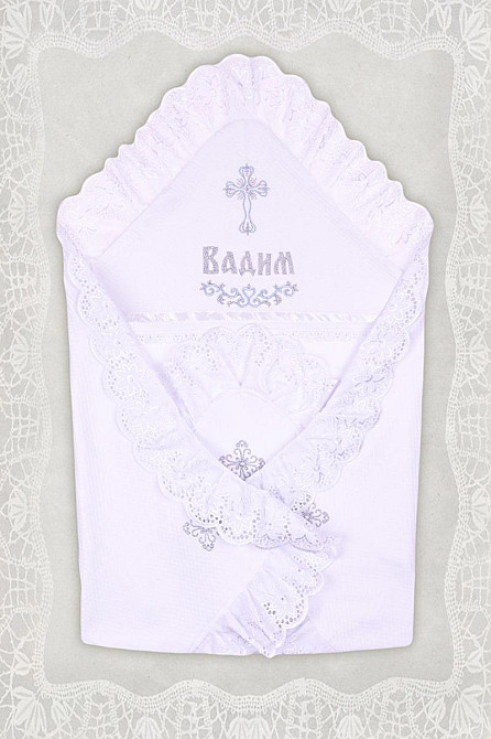 Крижма для хрещення іменна для хлопчика топ Крохатушка одяг Київ - фото 1