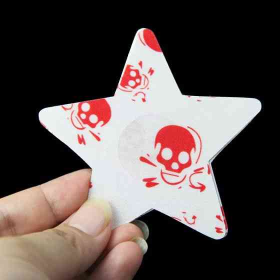 Наклейки на бюст "Зірочки з черепами", колір різнобарвний - розмір 8см Київ