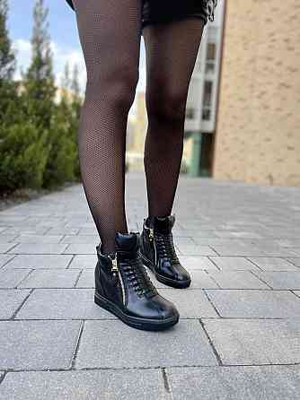 Снікерси жіночі Bosida чорні еко-шкіра танкетка 5см ( -1) (5221) Коломыя