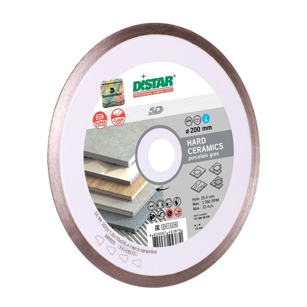 Диск алмазный отрезной Distar Hard ceramics 1A1R 200мм керамика, керамогранит, мрамор 11120048015 Киев - изображение 2