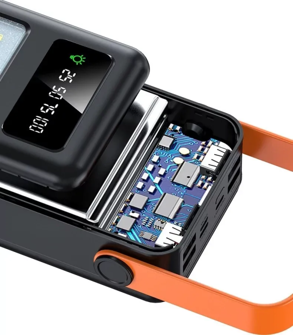 Портативный внешний аккумулятор Bilintong 50000mAh Power Bank + Led лампа Черный Винница - изображение 5