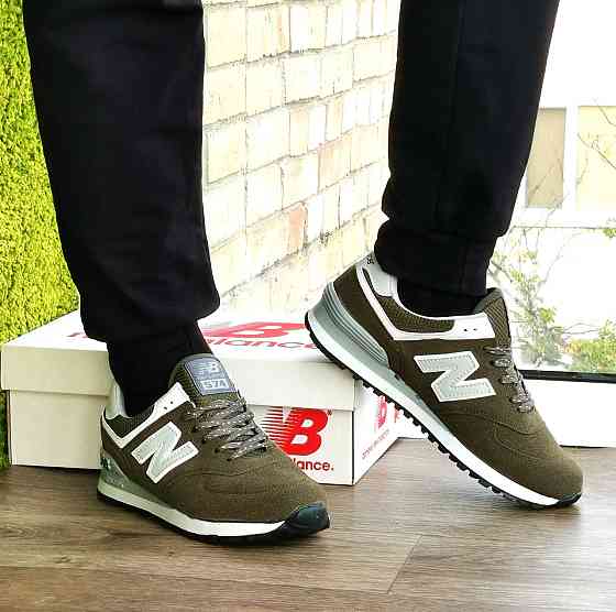 Кросівки New Balance 574 Хакі Замшеві Чоловічі Зелені Нью Баланс (розміри: 42,43,44,46) - 63-7 Дніпро