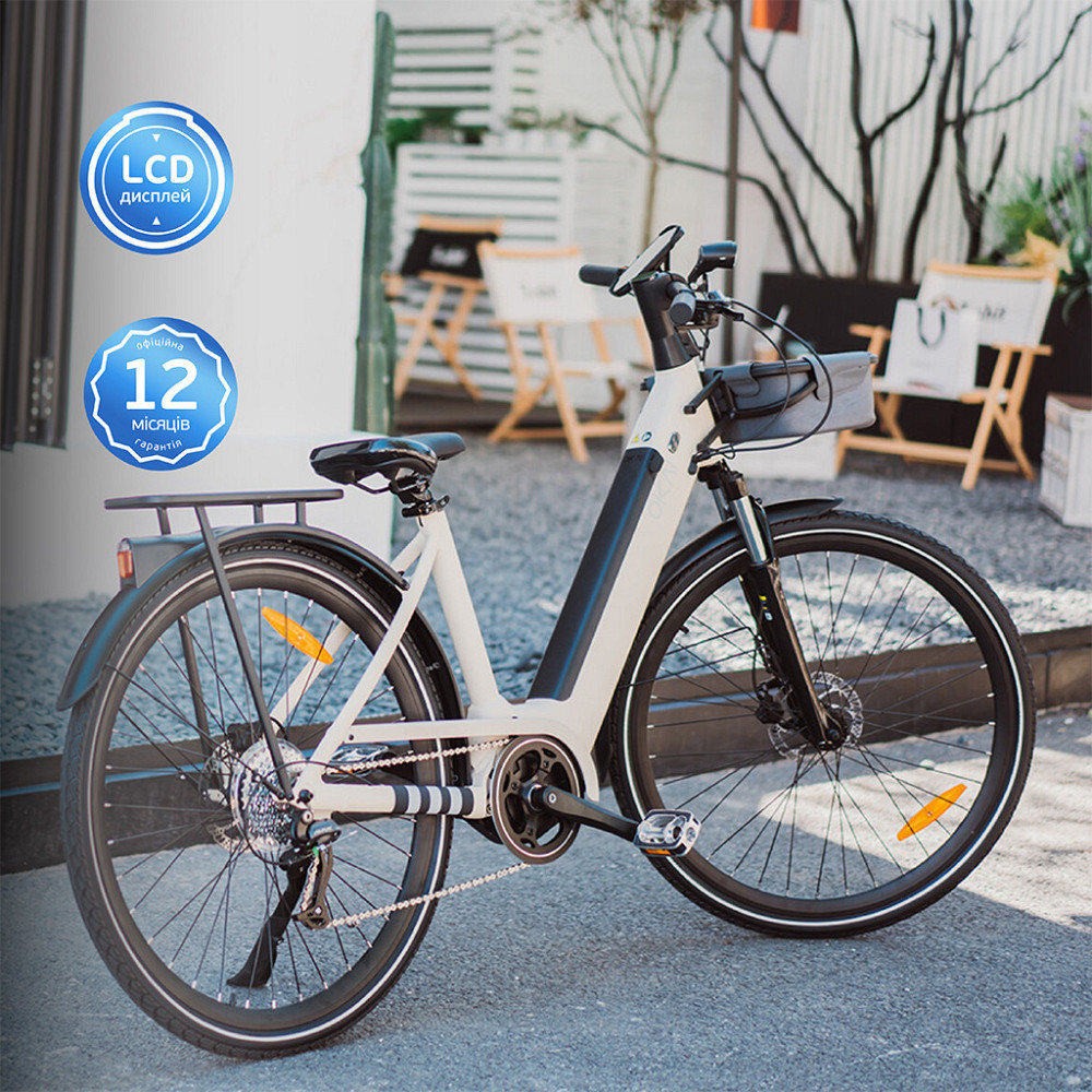 Электровелосипед OKAI EB10 Beige 28', 250(500)W, 14.4Ah, 100km, 25km\h, NFC, App, 29kg Киев - изображение 5