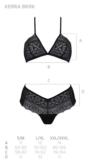 Комплект Passion KERRIA BIKINI black, L/XL, бралетт и трусики-бикини Sex Aura Киев - изображение 5