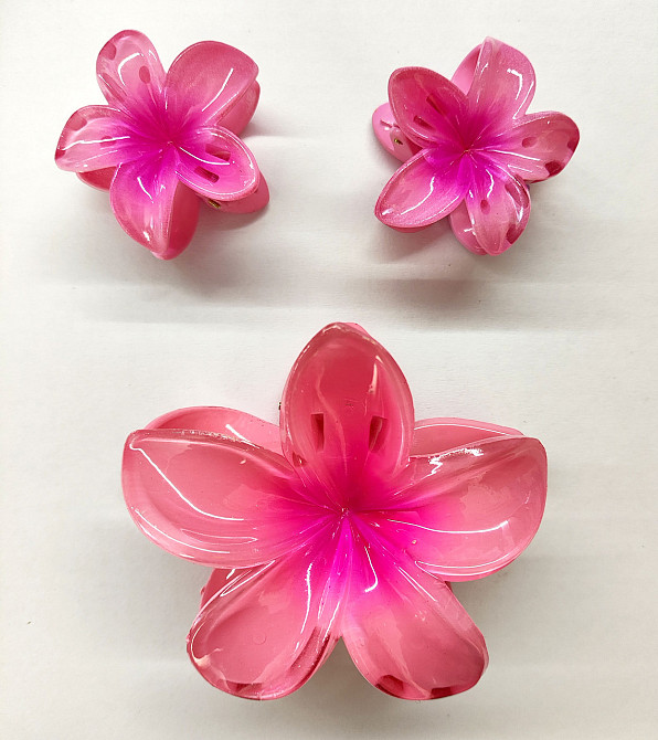 Комплект заколок квітка 3 шт. (рожеві) Сміла - фото 1