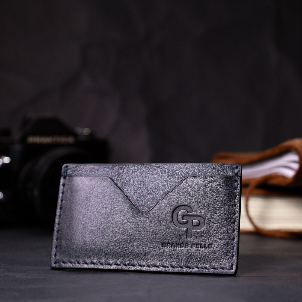 Зручний кард-кейс із натуральної шкіри GRANDE PELLE 11631 Синій Київ - фото 6