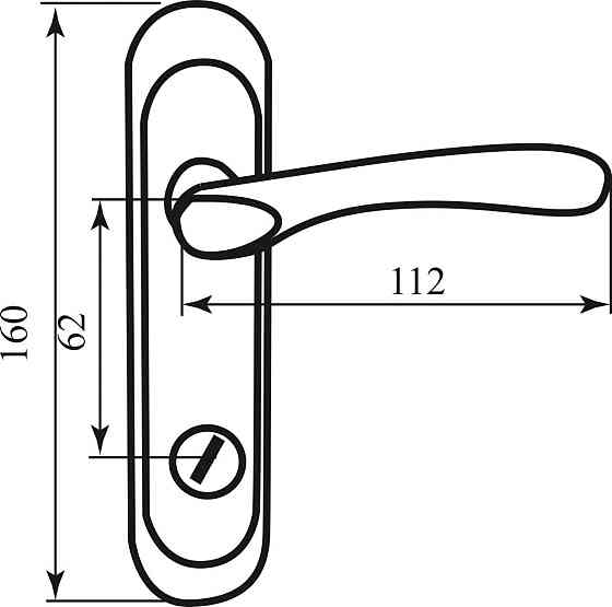BRUNO Ручка на планке Bravo WC м.ц.62 мм мат.никель/ хром вж (до мех 1251вж) Киев