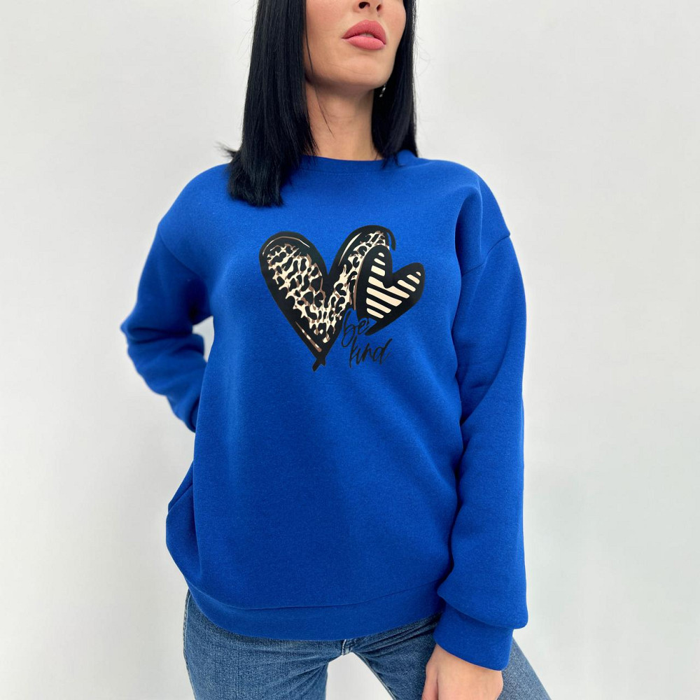 Базовий жіночий світшот "Be kind" Турція оптом | Норма і батал Київ - фото 9