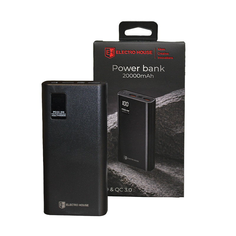 Портативный аккумулятор 20000 mAh, черный Днепр - изображение 1